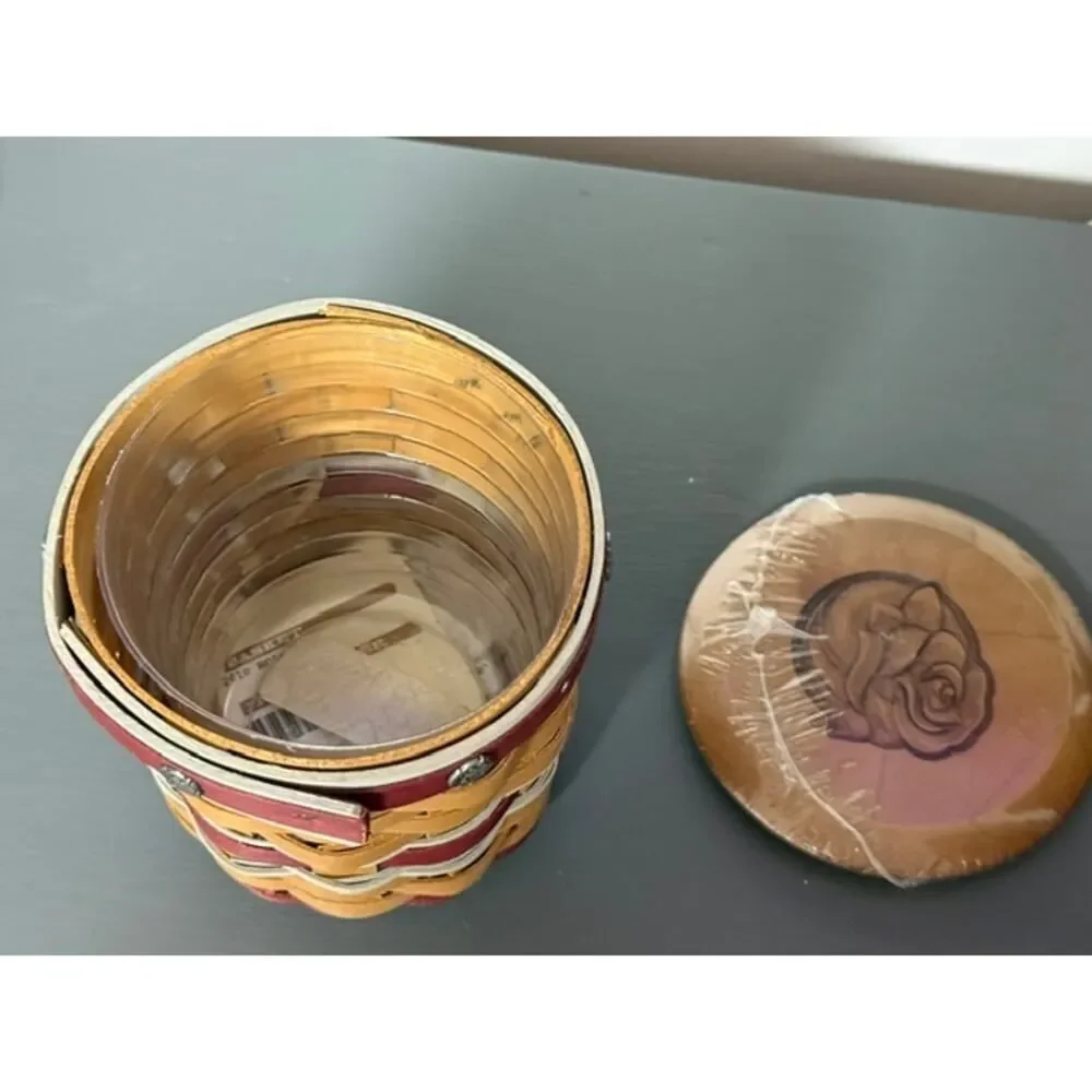 2010 Longaberger Rose Bowl Basket w/ Lid & Liner New